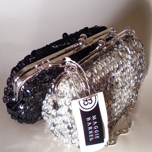 New Sequin Maggie Barnes VINTAGE GLAM 2 Colors (Black or Silver) - Picture 3 of 3